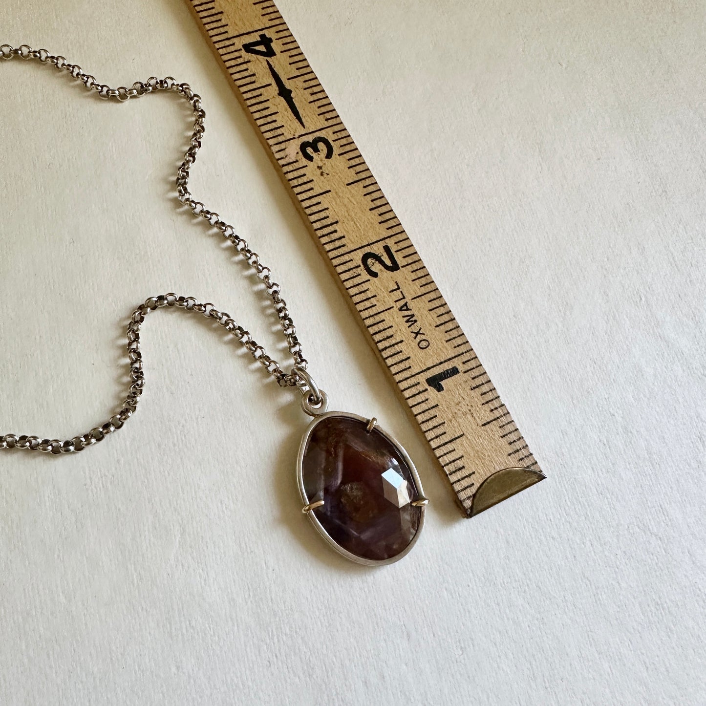 Ruby Star Sapphire Necklace - Sterling & 18k