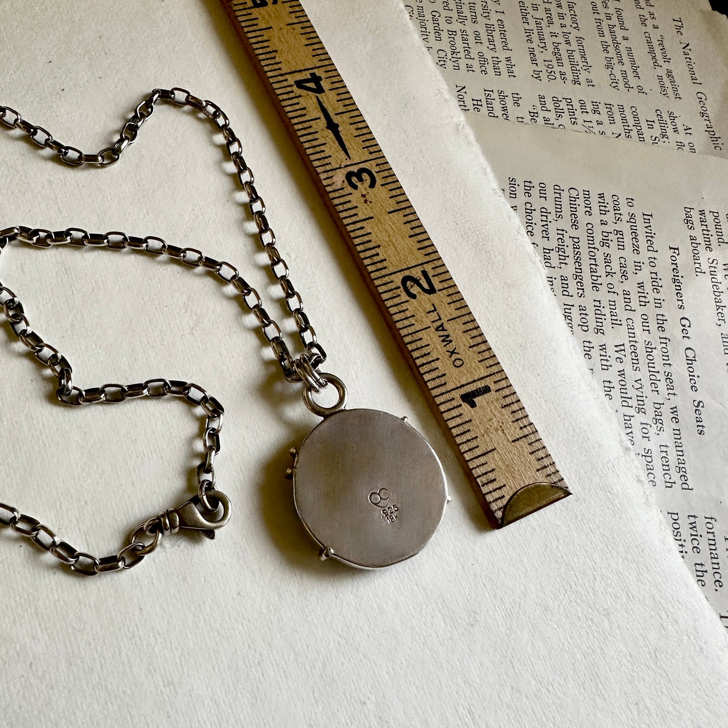 Dendritic Agate Doublet Necklace - Sterling & 18k