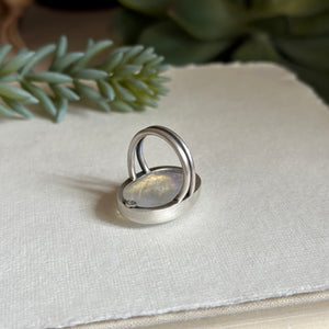 Moonstone Ring - Sterling Silver - Sz 8
