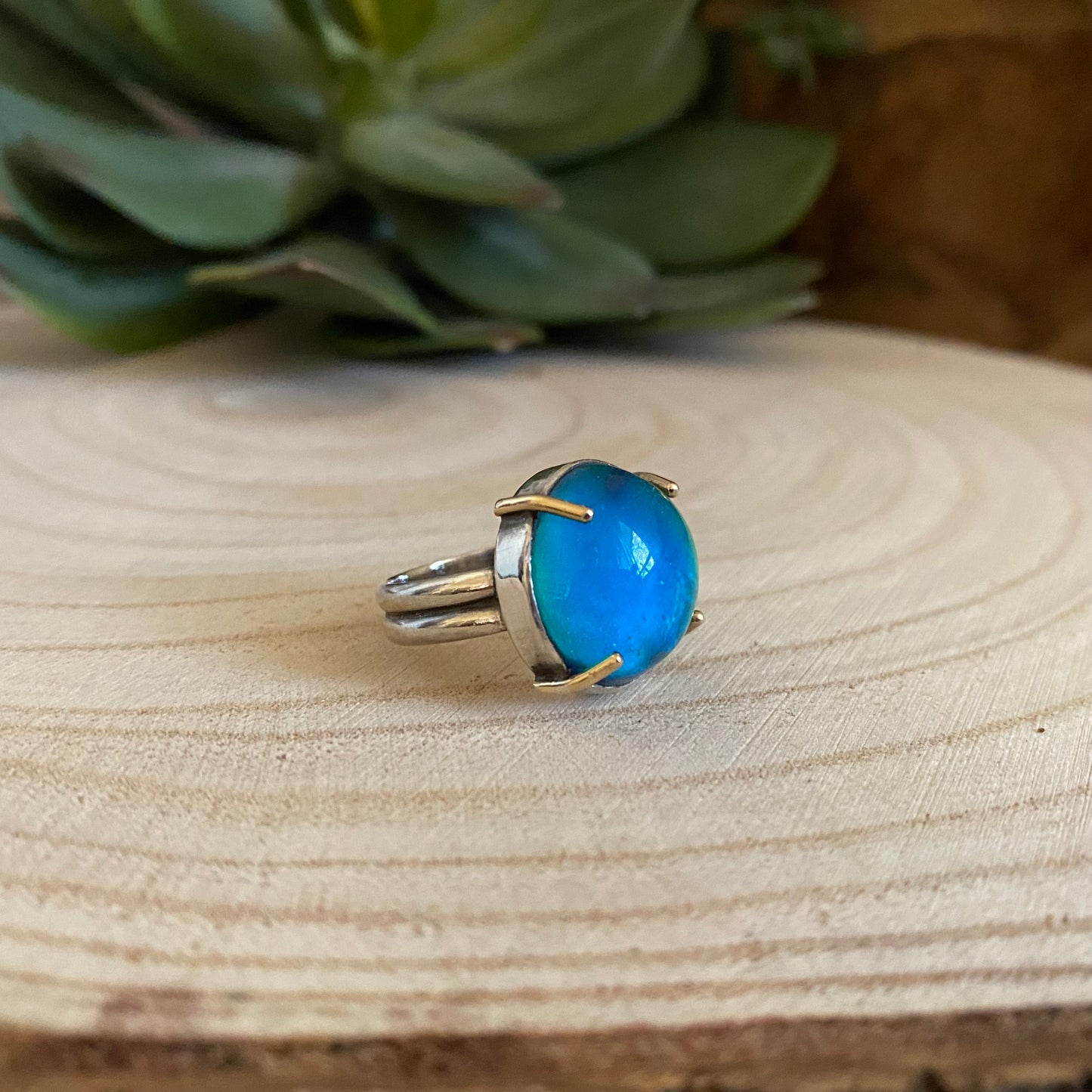 MOOD STONE Ring - Color-Changing GEMSTONE Mood Jewelry - Moonstone, Labradorite, Topaz, Ametrine, Citrine - Sterling Silver