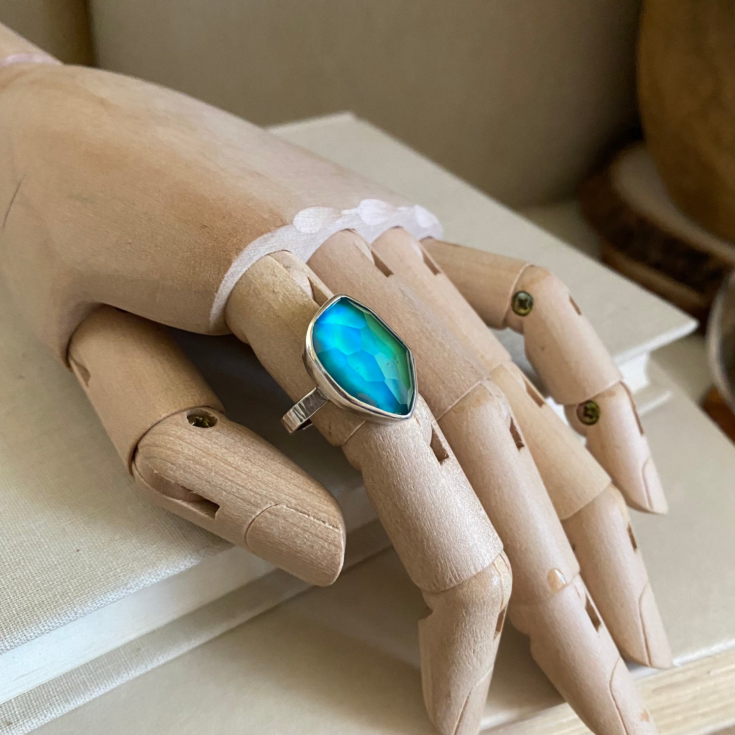 MOOD STONE Ring - Color-Changing GEMSTONE Mood Jewelry - Moonstone, Labradorite, Topaz, Ametrine, Citrine - Sterling Silver