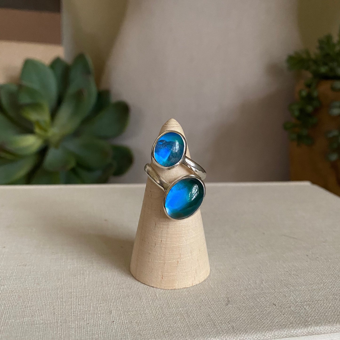 MOOD STONE Ring - Color-Changing GEMSTONE Mood Jewelry - Moonstone, Labradorite, Topaz, Ametrine, Citrine - Sterling Silver