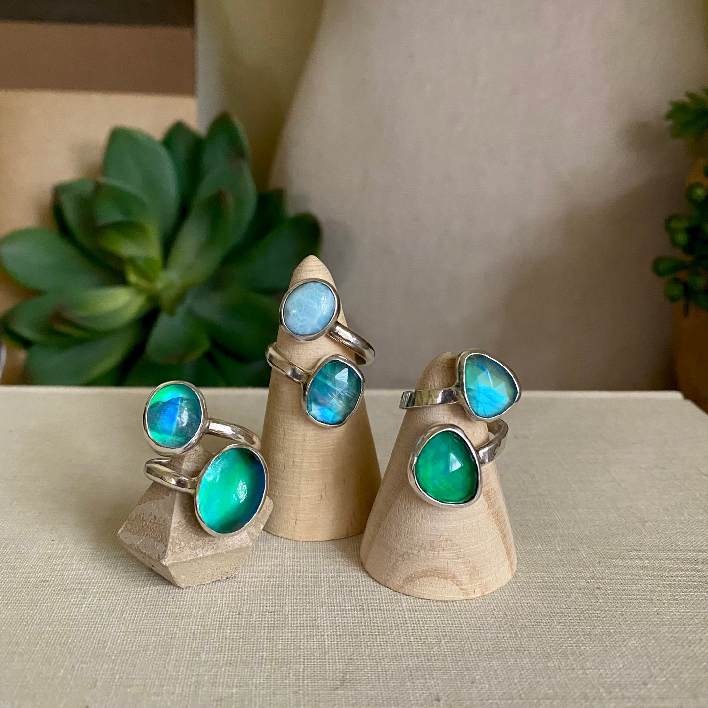 MOOD STONE Ring - Color-Changing GEMSTONE Mood Jewelry - Moonstone, Labradorite, Topaz, Ametrine, Citrine - Sterling Silver