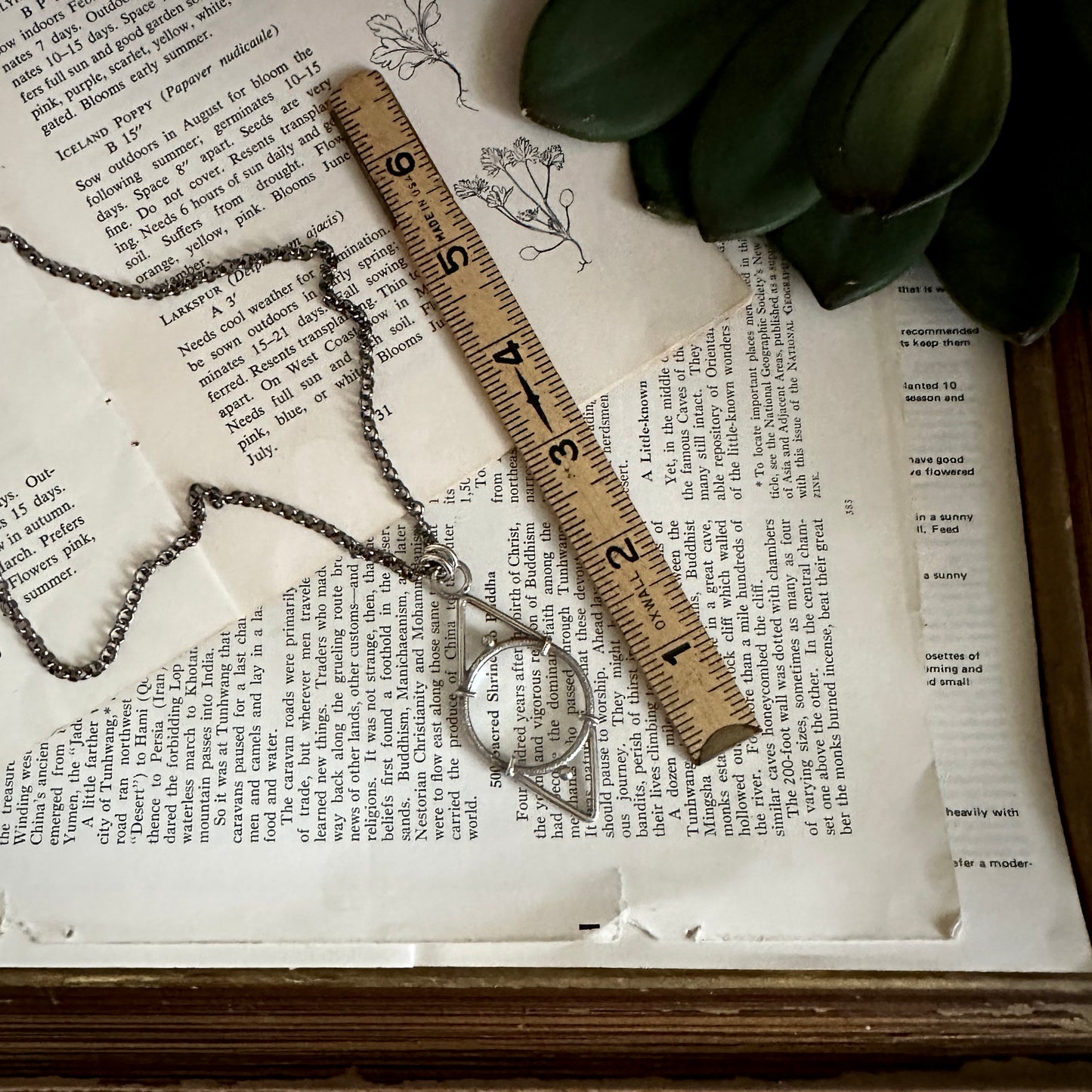 5x Magnifying Glass Monocle Necklace - Sterling EYE - Mini 1" Lens