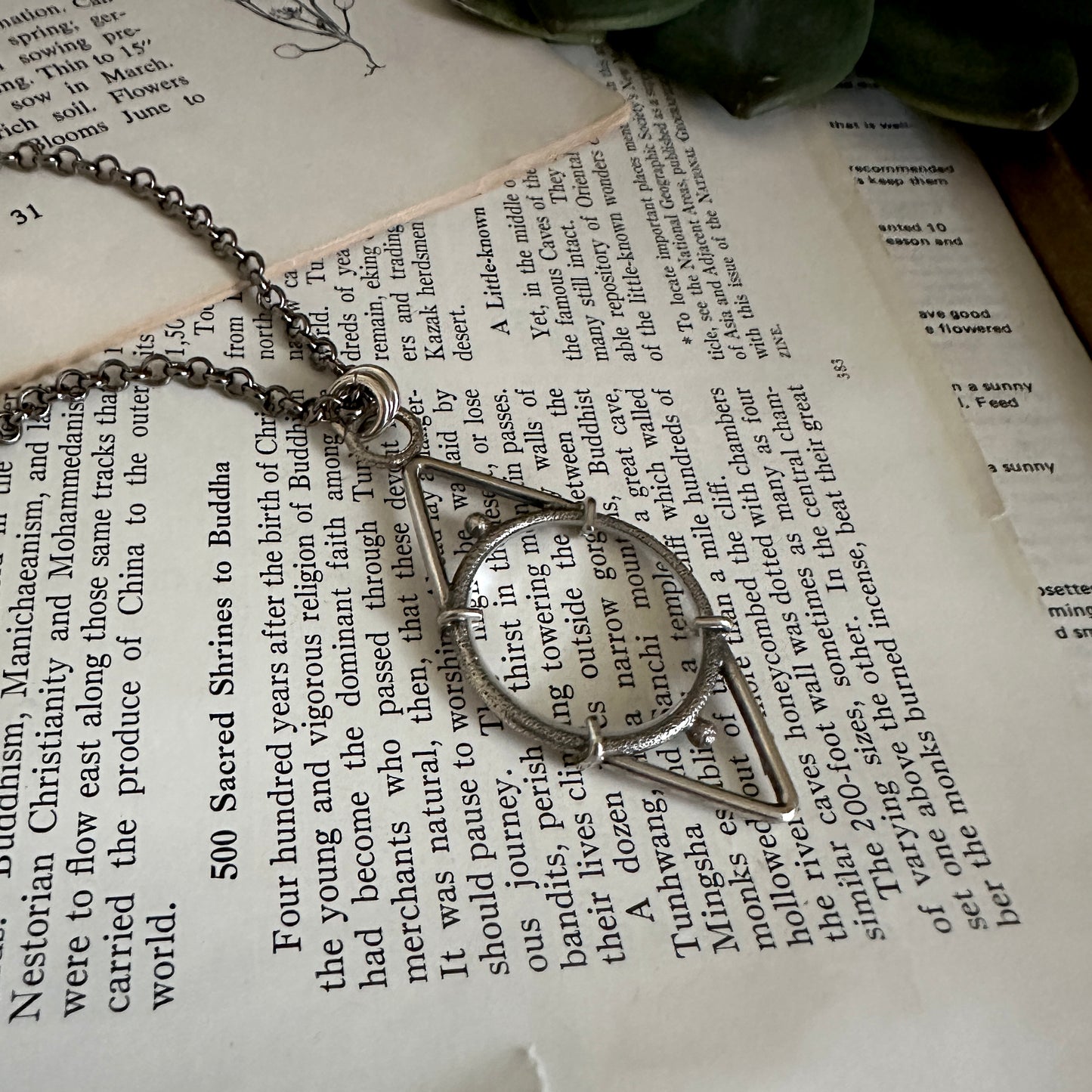 5x Magnifying Glass Monocle Necklace - Sterling EYE - Mini 1" Lens