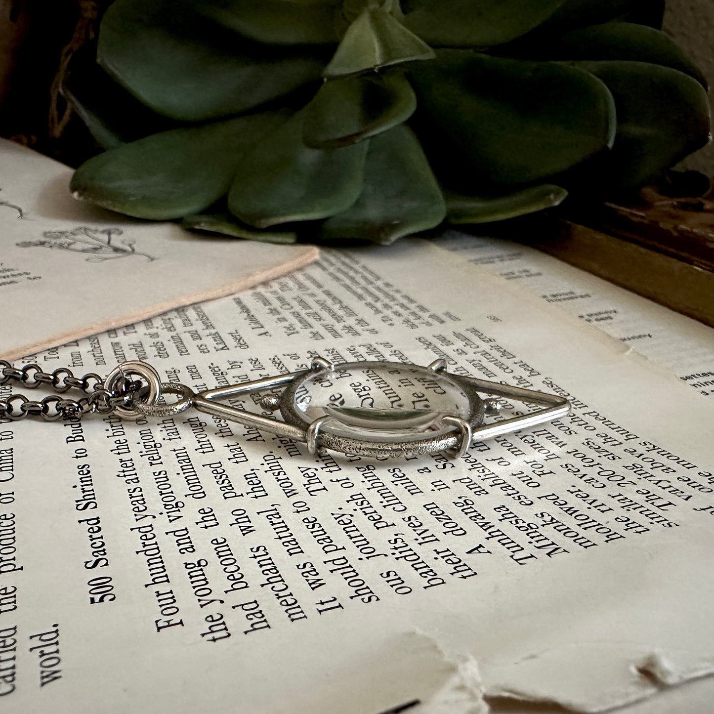 5x Magnifying Glass Monocle Necklace - Sterling EYE - Mini 1" Lens