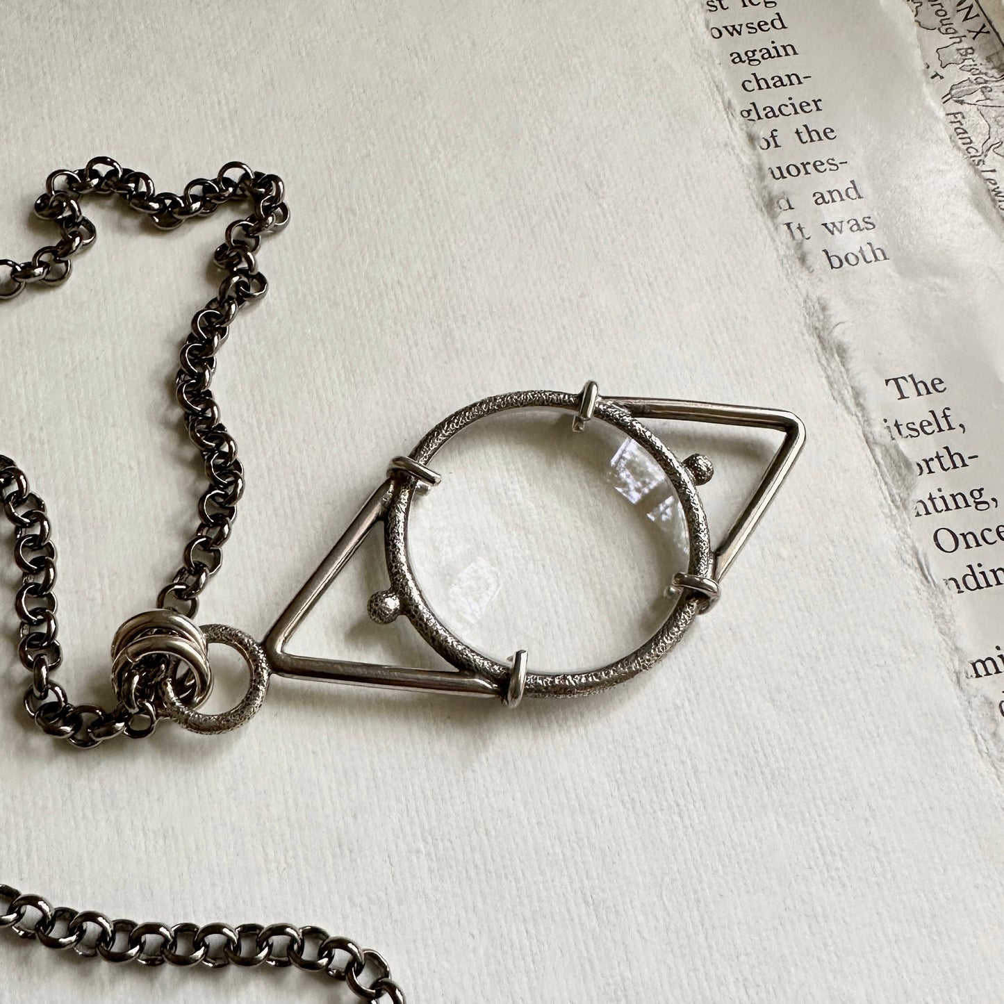 5x Magnifying Glass Monocle Necklace - Sterling EYE - Mini 1" Lens