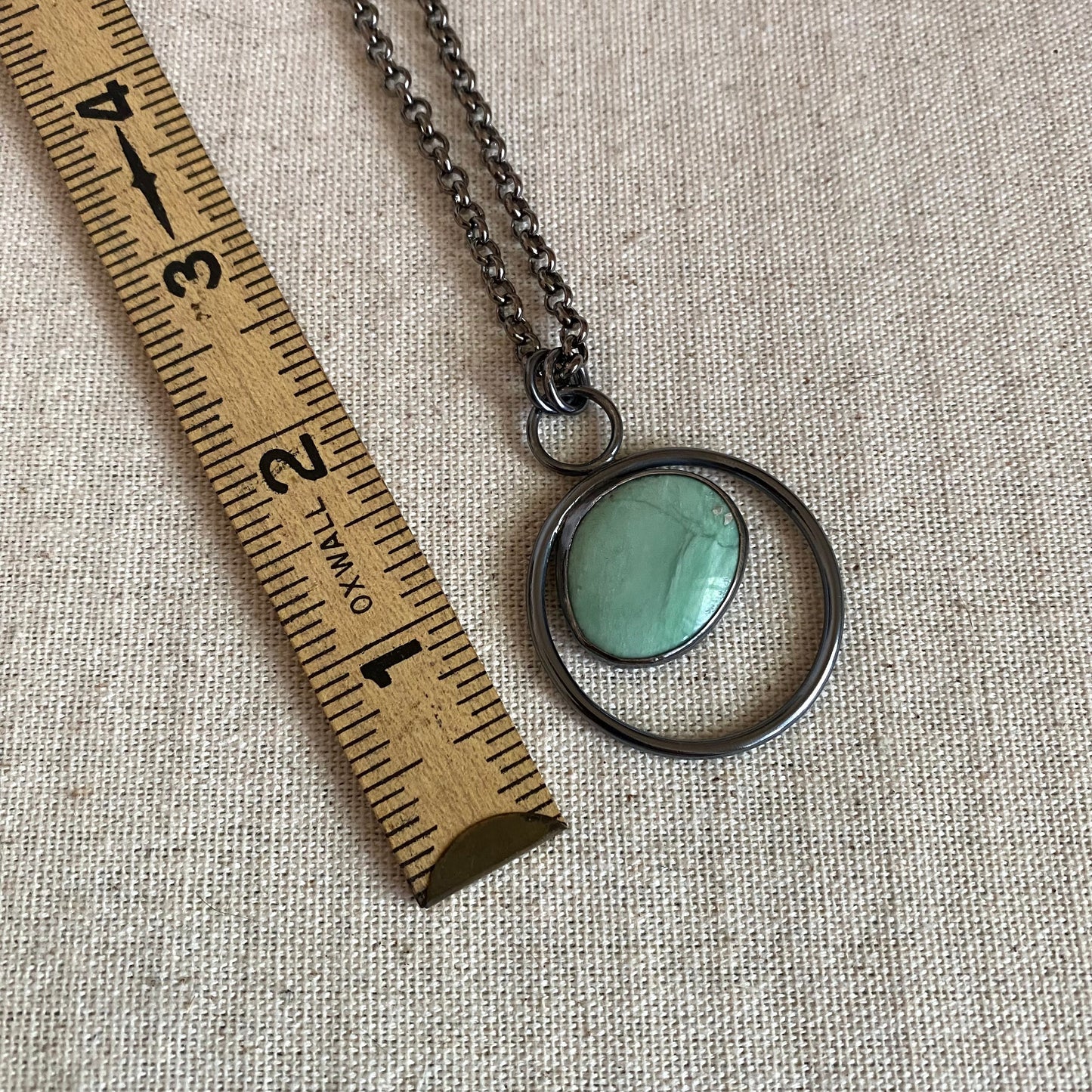 Negative Space Glasses Holder Necklace - Sterling, Brass & Variscite