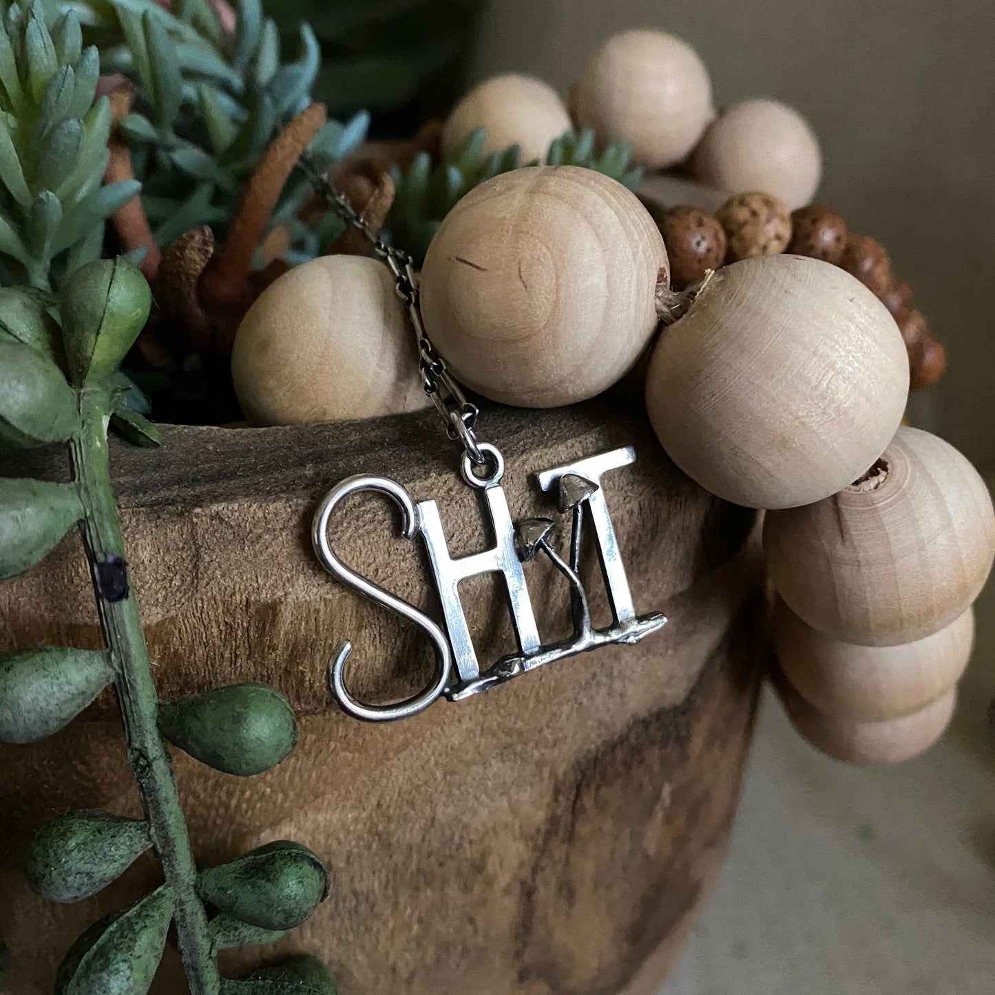 Sh*t & Shrooms Necklace - Sterling Silver
