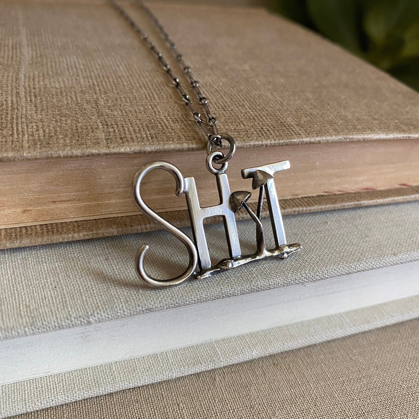 Sh*t & Shrooms Necklace - Sterling Silver