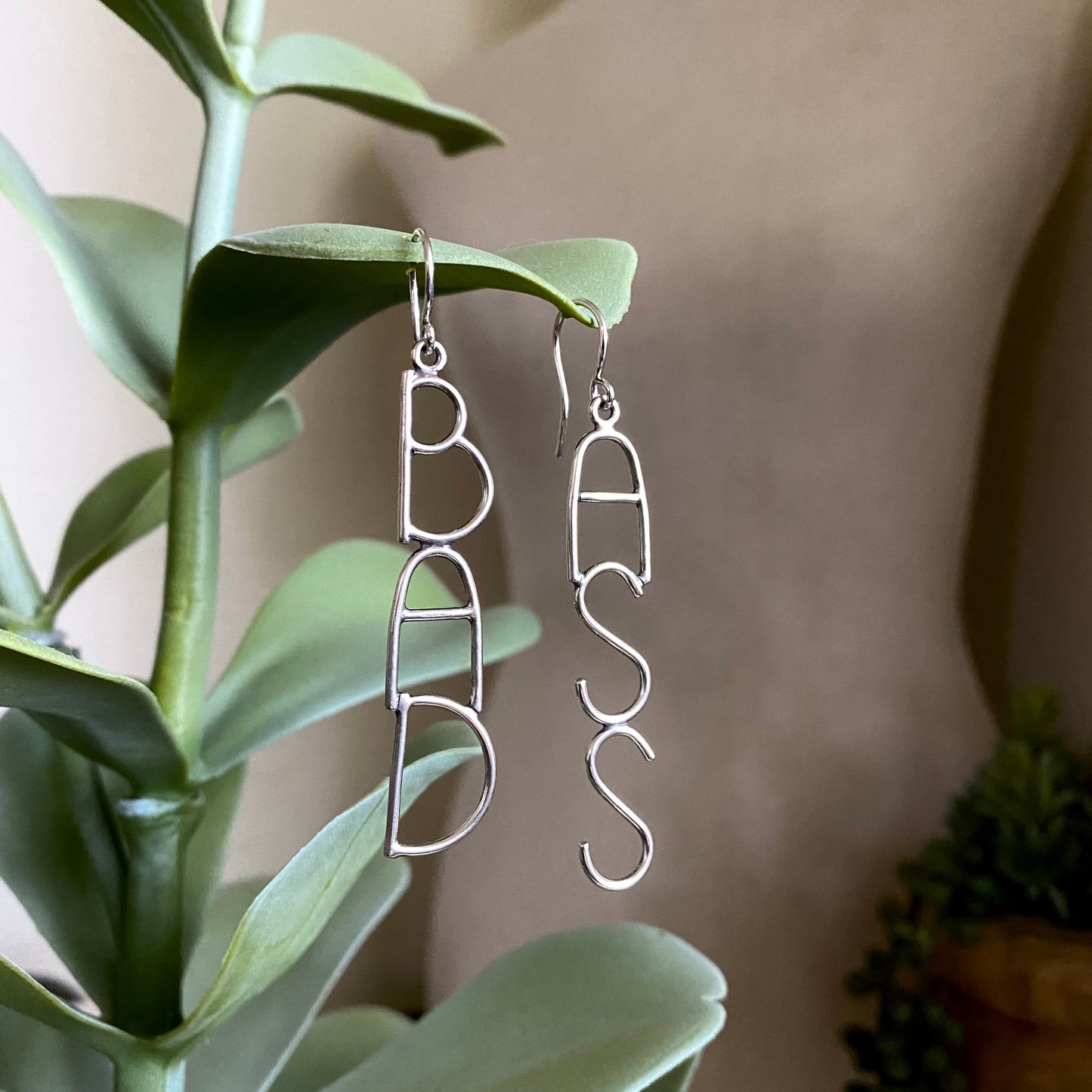 Bad@ss Earrings - Sterling Silver