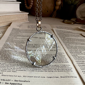 Magnifying Glass Monocle Necklace // Sterling & Brass // Large 2" Lens // 5.5x Multi Purpose Strength
