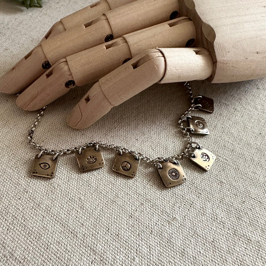 Prayer Flag Necklace - Sterling & Jeweler's Brass