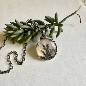 Dendritic Agate Doublet Necklace - Sterling & 18k // SPLIT PAYMENT #1 for MARY