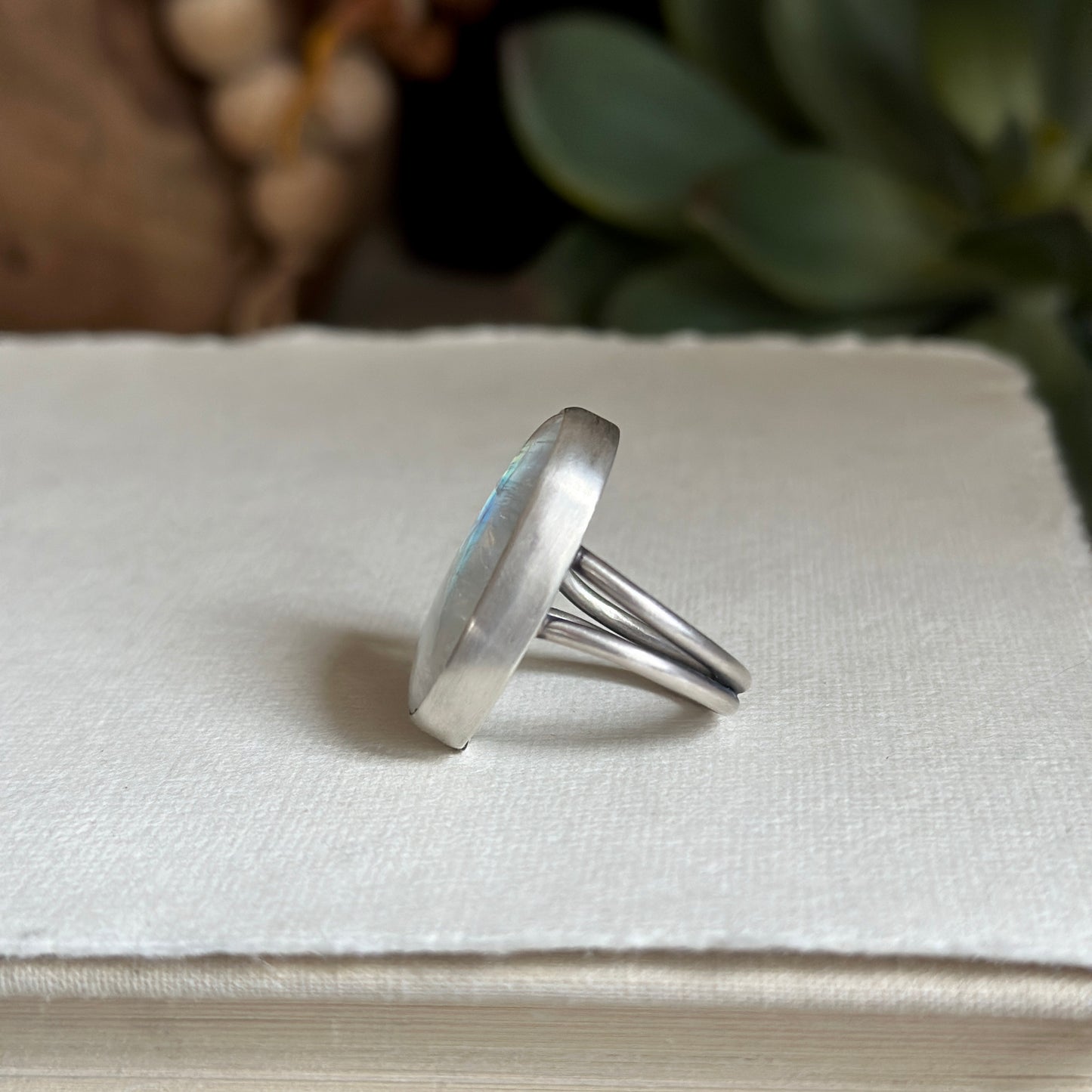 Moonstone Ring - Sterling Silver - Sz 8