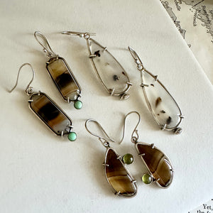 Montana Agate Earrings - Sterling Silver