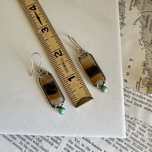 Montana Agate & Variscite Earrings - Sterling Silver