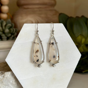 Montana Agate Earrings - Sterling Silver