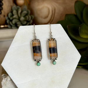 Montana Agate & Variscite Earrings - Sterling Silver