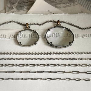 Magnifier Chain Upgrade - Sterling Silver OVAL ROLO