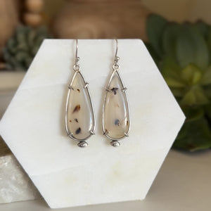 Montana Agate Earrings - Sterling Silver