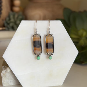 Montana Agate & Variscite Earrings - Sterling Silver