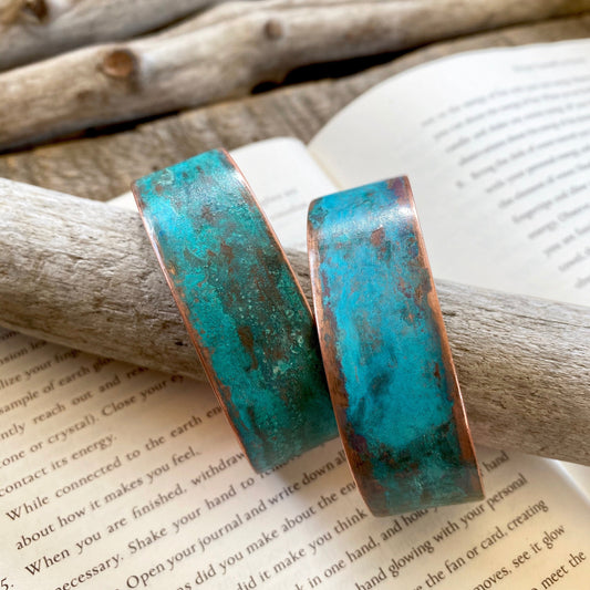 Copper Cuff - Natural Blue Patina